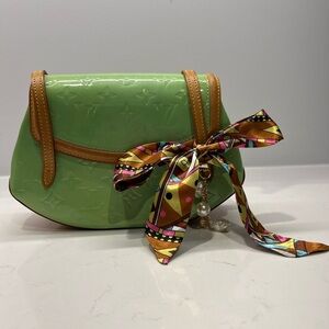 Authentic Louis Vuitton Green Vernis small bag